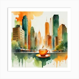 Coffee In New York City Art Print