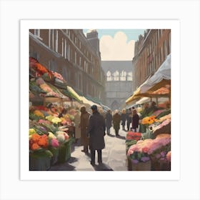 Flower Market London Art Print Art Print