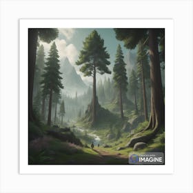 Pillar tree Dryad forest Art Print