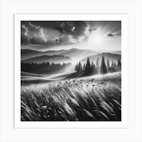 Black And White Landscape 3 Art Print