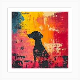 Silhouette Of A Dog Art Print