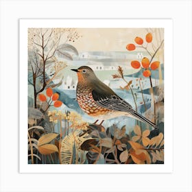 Bird In Nature Hermit Thrush 2 Art Print