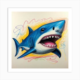 Shark Drawing 2 Art Print