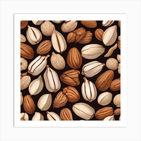 Nut Pattern Art Print