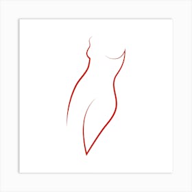 Ardor Nv11 Abstract Nude Square Line Art Print