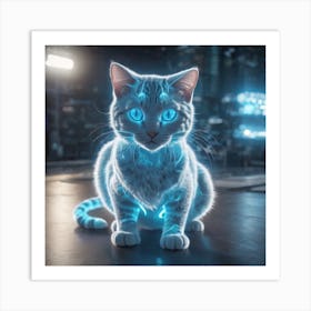 Futuristic Cat Art Print