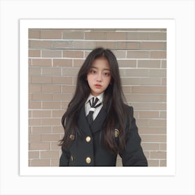 AI Jisoo In School Uniform 1 Art Print