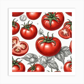 Tomato Seamless Pattern 3 Art Print