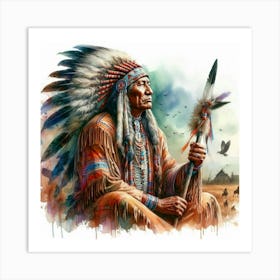 American Indian Chief Sitting Bull Art Print