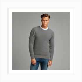 Man In Grey Sweater Art Print