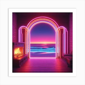 Neon Doorway Art Print