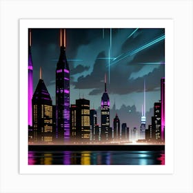 Vibrant Nightlife The Modern Metropolis Art Print