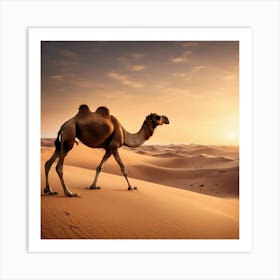Camel In The Desert Art Print