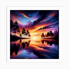 Tranquil Sunset Serenity - Wall Print Art Art Print