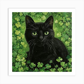 Shamrock Cat 3 Art Print