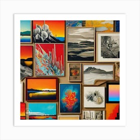 Collection Of Framed Paintings Art Print