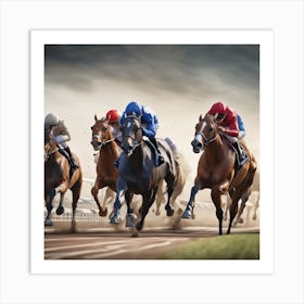 Horses Race On Track In England Trending On Artstation Sharp Focus Studio Photo Intricate Detail (7) Art Print