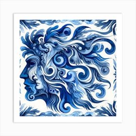 Aphrodite Blue him and her Wall art Art Print