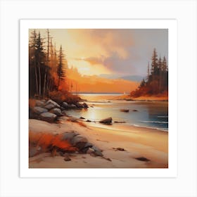 Light over shore Art Print