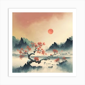 Asian Landscape Painting Art Print