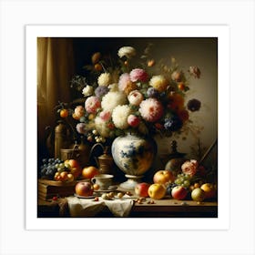 Still Life With Flowers Art Print