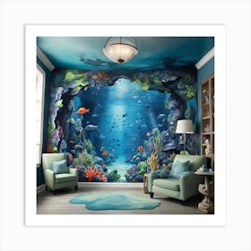 Underwater Mural Paint Colorful Fish Art Print