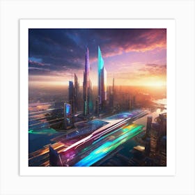 Futuristic Cityscape 89 Art Print