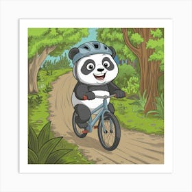 A Cute Panda Riding A Bicycle Down A Dir F0s Zpvssoqdtg4lkvqxgg Wqduc87ormohyqyyq7q7vq Art Print