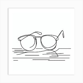 A Pair of Glasses: A Simple and Elegant Line Art Art Print