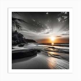 Sunset On The Beach 672 Art Print