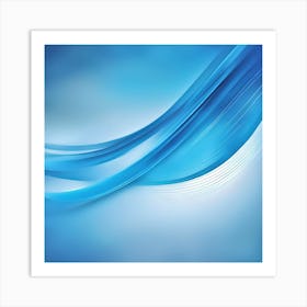 Abstract Blue Waves Background Art Print