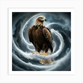 Eagle In The Clouds Art Print