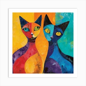 Kisha2849 Burmese Cats Colorful Picasso Style No Negative Space 592e4985 9db1 464b 98cf 4dc7fcb99373 Art Print