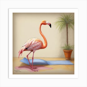 Yoga Flamingo Art Print