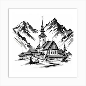 Church In The Mountains 4 Art Print