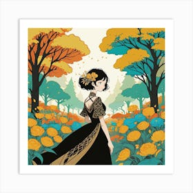 Girl In A Dress Art Print