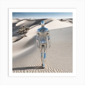 Futuristic Man In The Desert 4 Art Print