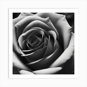 Black And White Rose Art Print