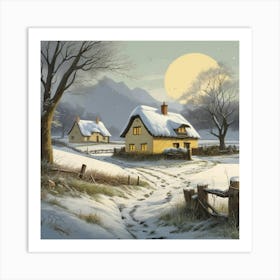 Winter Village Art Print