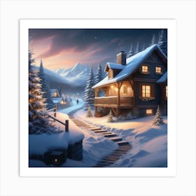 Winter Landscape Wallpaper Art Print