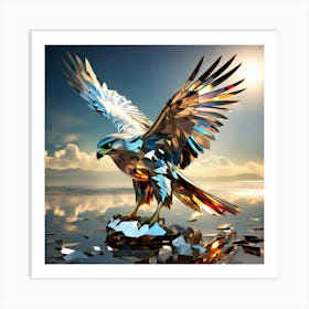 Design Of A Falcon In The Sky Broken Glass Effect No Background Stunning Something That Even Doe 1 Art Print