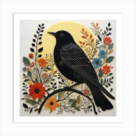 Bird Perched On A Branch Art Print