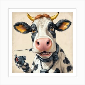 Cow With A Camera Art Print