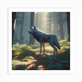 Wolf In The Woods 70 Art Print