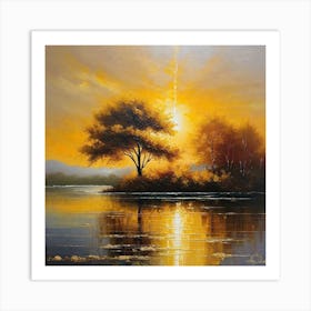 Sunset On The Lake 4 Art Print