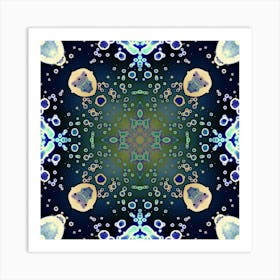 Watercolor Abstraction Blue Fog Art Print