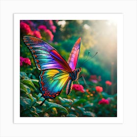 Colorful Butterfly In The Garden Art Print