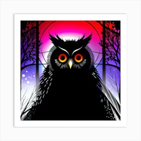 Owl In The Forest Art Print