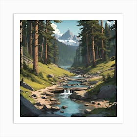 Mountain stream Art Print