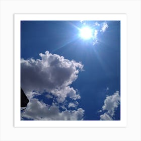 Blue sky with sunlight Art Print